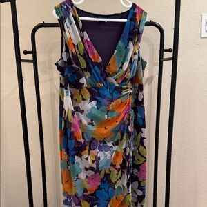 London Times Multicolor Floral Midi Dress